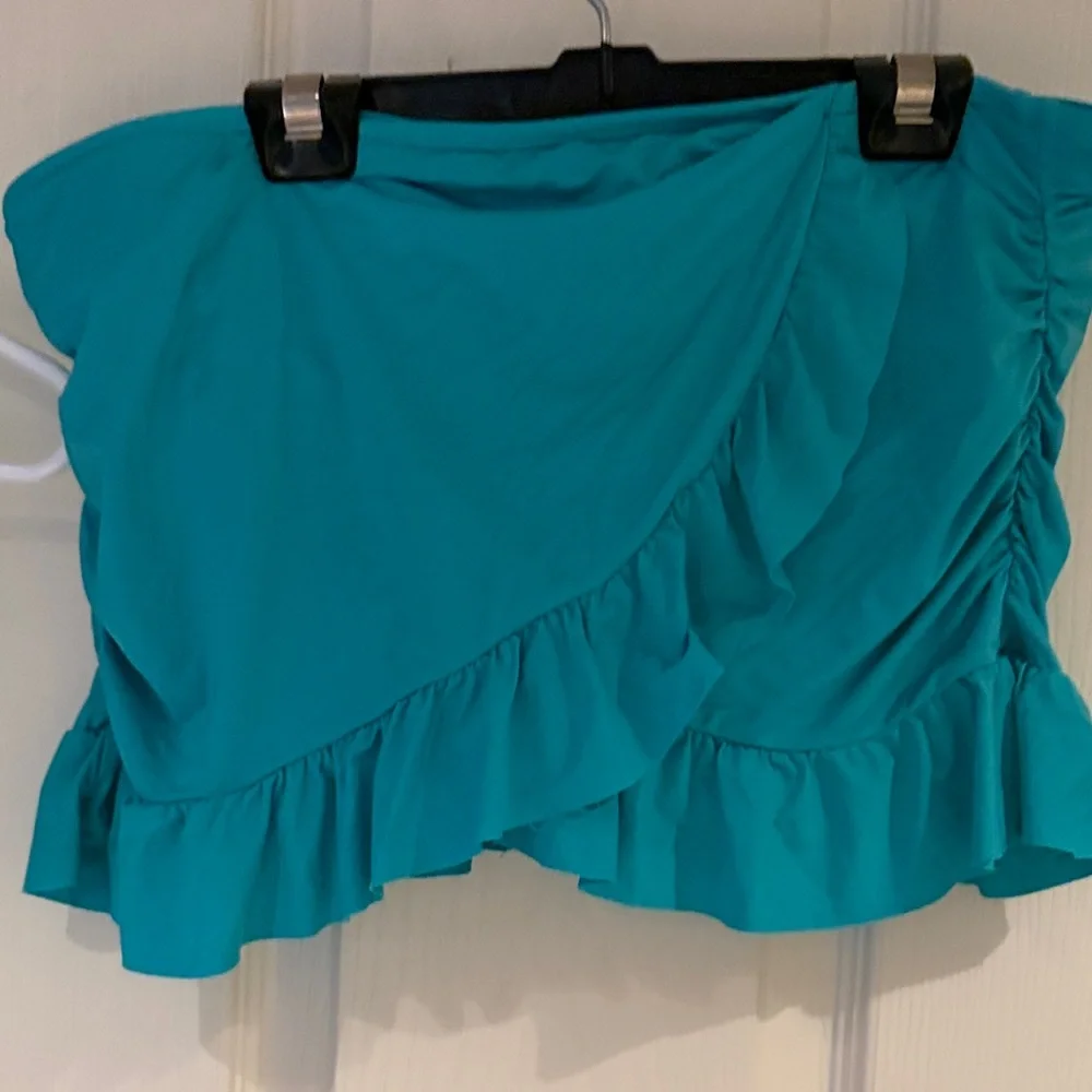 Kenneth Cole Reaction Turquoise Ruffle bikini - Picture 2 of 9